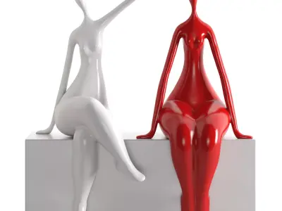 Sculpture Seated Lady 3D model