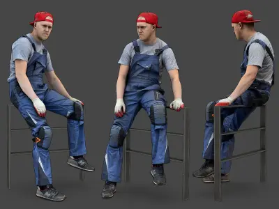 Stylized Car Mechanic Character 3D model
