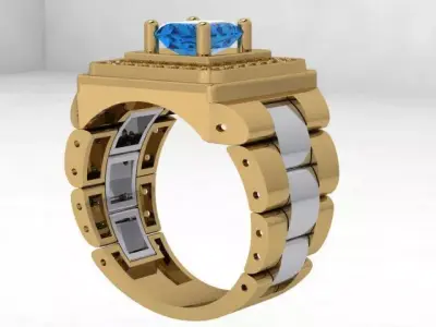 A Showcase of Luxury Men Rings Inspired by Watches 3D print model