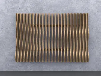 Intertwined parametric wooden panels 3D model