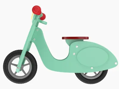 Scooter balance bike green 3D model