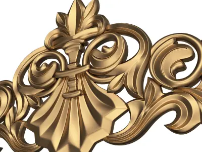 Carved Plaster Molding Decoration 044 Low-poly 3D model