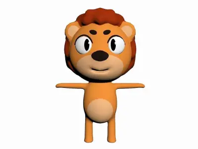 Cartoon Lion Character Low-poly 3D model