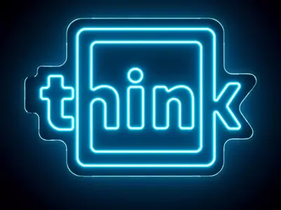 Think Neon Sign 3D model