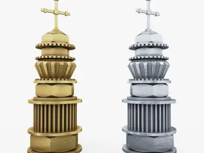 Chess Steampunk Low-poly 3D model