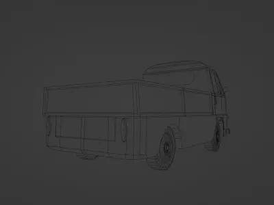 Fiat 1100 T Pick Up Low-poly 3D model