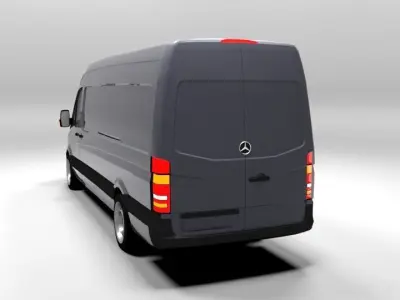 MERCEDES SPRINTER XL 2008 LOWPOLY Low-poly 3D model