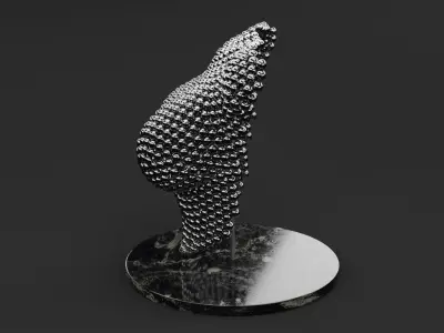 Woman bust - metal art 01 3D model