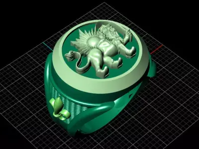 6 piece luxury men ring 3D print model