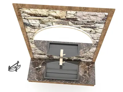 natural bathroom sink 3D model Low-poly 3D model