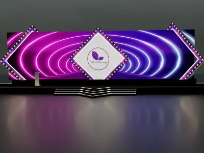  stage without lights Low-poly 3D model