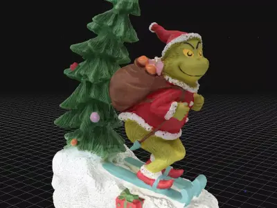 grinch with a christmas tree 3D model