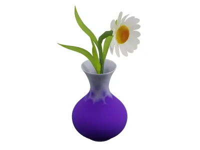 3D VASE MODEL daisy in 3D model