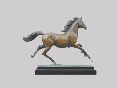 Horse Racing Statue model Low-poly 3D model
