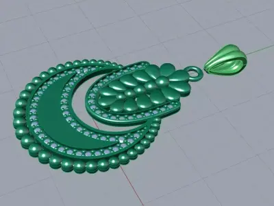 Single pendant or necklace 3D print model