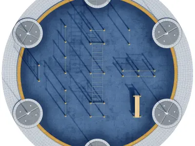 Sports ground with pull up bars Round 3D model