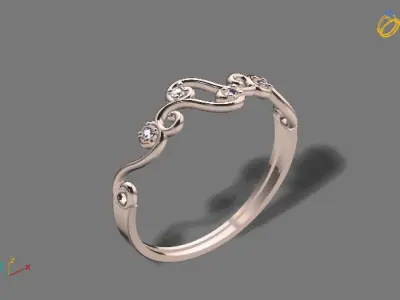 Womens Diamond Signet Ring Women Rings 3dmodels 3D print model 3D print model purchase