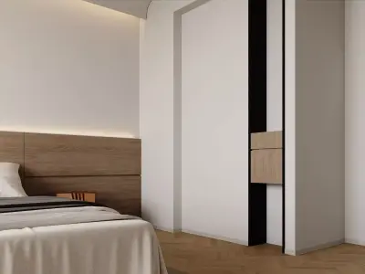 Minimalist Wabi-Sabi Bedroom 3D model