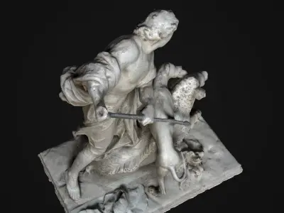 Meleagre Statue Low-poly 3D model