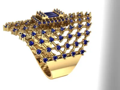 luxury ring 3D print model 5