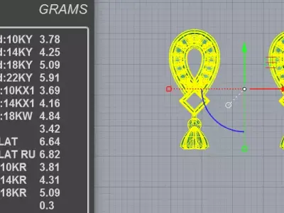Glamorous Horseshoe Pearl Drop Earrings Diamond 3D print model