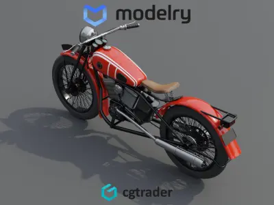 Cruiser Motorcycle 3D model