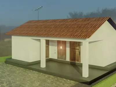 Rural Indian Small House - exteriorOnly Free low-poly 3D model