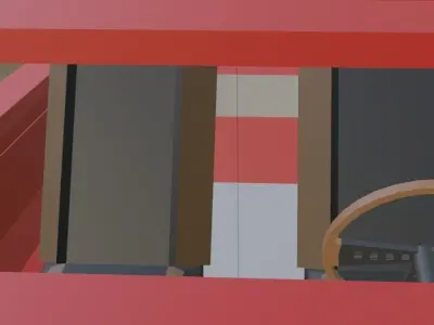 Red muscle car Low-poly 3D model