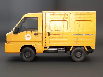 Kei Truck Panel Van Low-poly 3D model