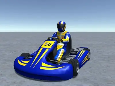Low Poly Kart With Player 5 Low-poly 3D model