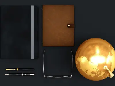 Office Decoration Set 3D model