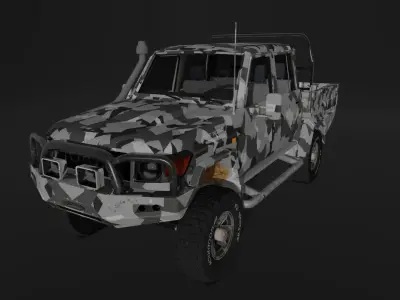 Toyota Land Cruiser J79 - Utility Truck Low-poly 3D model