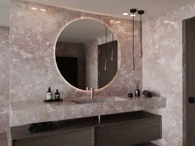 Luxury modern bathroom lavatory area Free 3D model