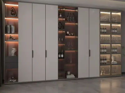 Wine cabinet Rack Cellar 3D model