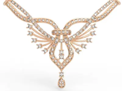 Wedding Diamond Statement Necklace 3D print model