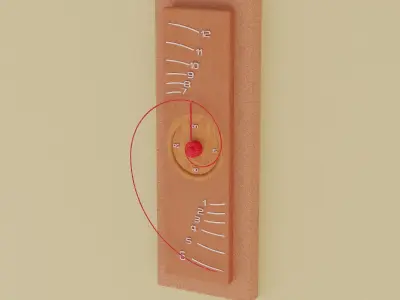 fibonacci wooden wall clock Low-poly 3D model