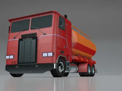 Freightliner-tank semi truck with tank 3D model