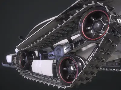 Snowmobile Low-poly 3D model