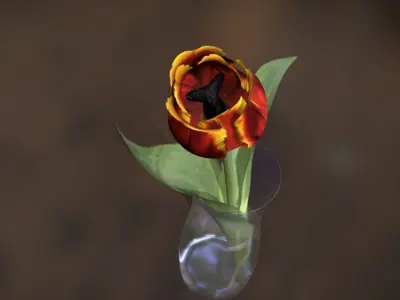 The lonely tulip Free low-poly 3D model
