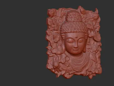 buddha wall decoration cnc baserelife 3D print model