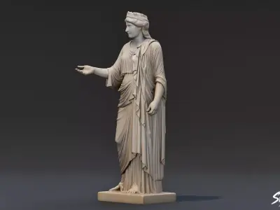 Hera Statue Low-poly 3D model