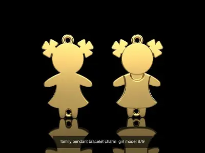 family pendant bracelet 3D Model Pack