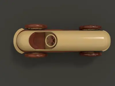 Wooden sport toy car 3D model