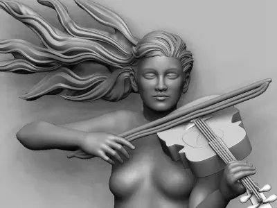 Hot female playing violin - nsfw 3D print model