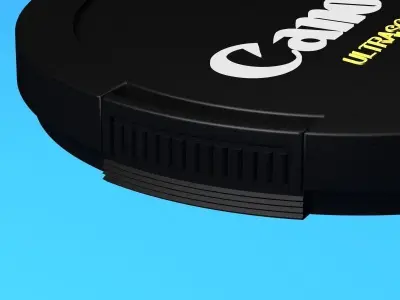 50mm Canon lens and lens cap 3D model