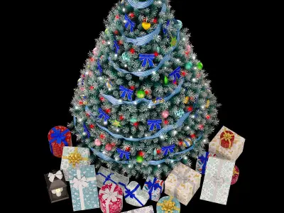 Christmas blue tree 2 3D model