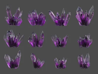 Crystal Realistic Game ready Pack 2 Low-poly 3D model