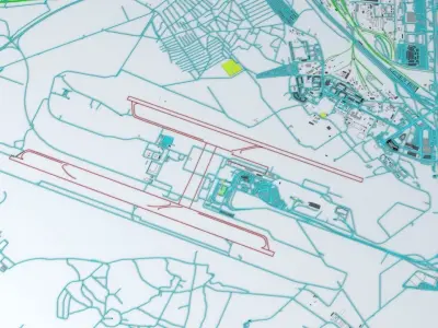 Saint Petersburg Pulkovo LED Airport Roads Buildings Public Tran 3D model