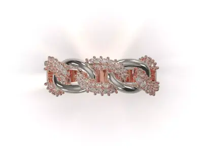 Sparkling Chain printable cad jewelry Ring model jr00325 3D print model