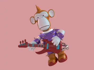 monkey toon yacht chimp club unreal bored mod engine 3D model